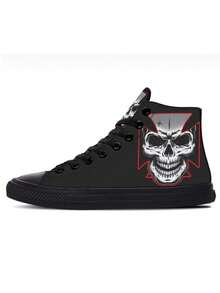 tenis hombre mujer casuales unisex de lona planos zapatillas baratos moda 22mx 28mx ideal para combinar choclo gym cómodos negro claveras - Negro - Ver 1