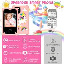 2.8英寸高清屏幕儿童智能学习手机，双摄像头，内置教育游戏和MP3播放器，是3-12岁儿童的理想圣诞节/生日礼物，非常适合户外玩耍 - 彩色 - 查看 10