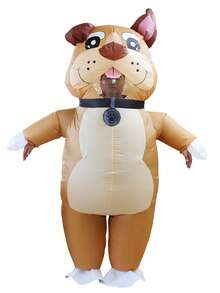 Inflatable Dog Costume For Women Man Aldult Cosplay Party Inflatable Full Body Pug Costume Blow Up Costumes Halloween - Brown - View 2