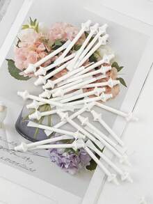 100 支鼻蜡棒，塑料鼻毛蜡涂抹棒，带一次性刮刀，适用于男士女士眉毛耳朵鼻毛脱毛