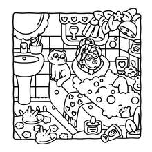 32頁[ CAT LIFE ]螺旋裝訂塗色書 Coco 成人與青少年適用，精緻厚紙，卡通舒適可愛粗線簡約圖案 Wyo 塗色書 水彩素描本 兒童玩具，緩解壓力、消磨時間，節日禮物 - 貓的生活 - 查看 7