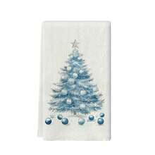 2pcs Set Of Christmas Themed Towels, Designed With Christmas Snowman And Christmas Tree Pattern Printed Towels, Machine Washable, Heat-Resistant, Absorbent And Reusable, Room Decoration, Kitchen And Bathroom Towels, Party Decoration, Home Decoration, Ideal Christmas Gift - Multicolor - View 15