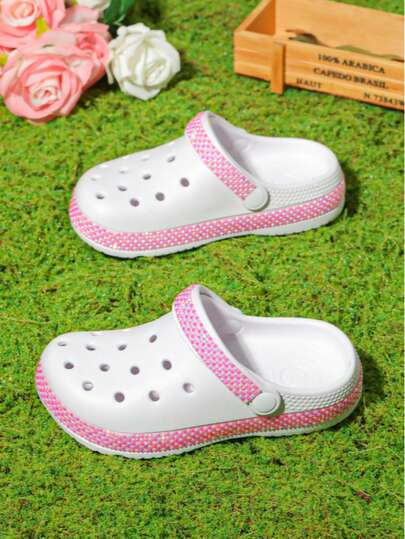 HOEASE 1双青少年时尚休闲花园凉鞋，夏季EVA软底舒适沙滩鞋，防滑透气一脚蹬设计，男女童皆宜，四季皆可穿着