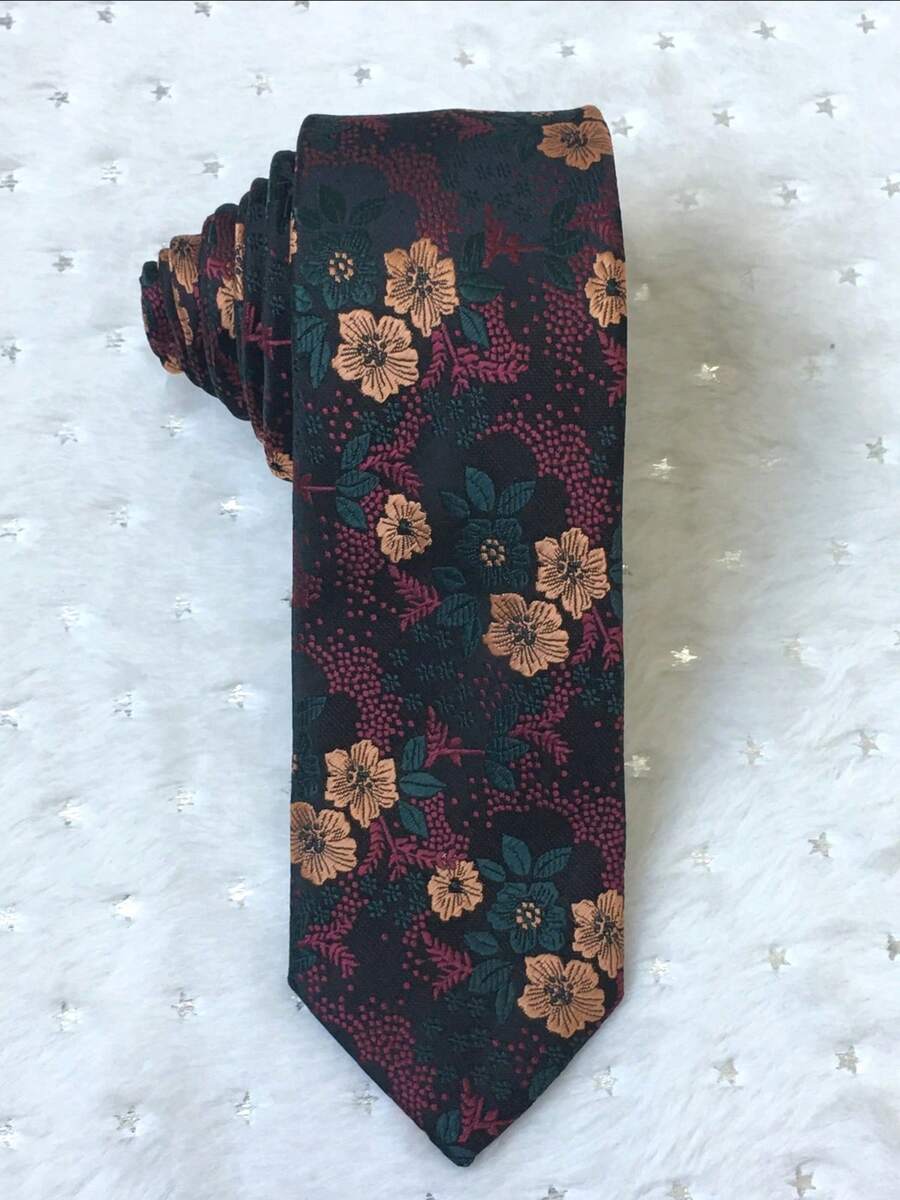 Men's 3D Printed Slim Fit Tie (6cm) - màu xanh lá - Xem 1