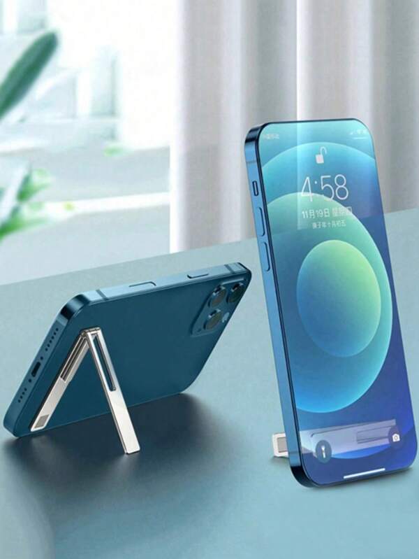 2pcs Ultra-Thin One-Piece Phone Stand, Mini Adhesive Sticker Foldable Slouchy Smartphone Holder