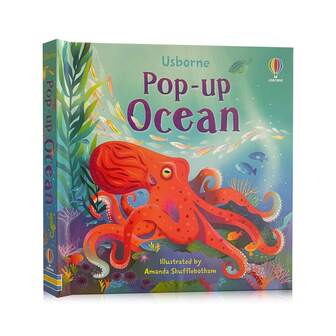 Lachilly Usborne Pop-Up Ocean English Education 3D Flap Picture Books Children's Early Education Ocean Animal Cognition Book Story Book