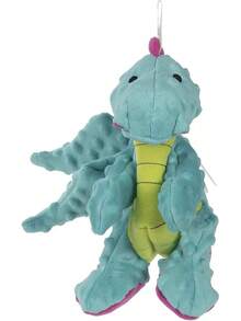 Bubble Plush Skinny Dragons Squeaky Plush Dog Toy, Chew Guard Technology - Green, Large - Turquoise - 查看 1