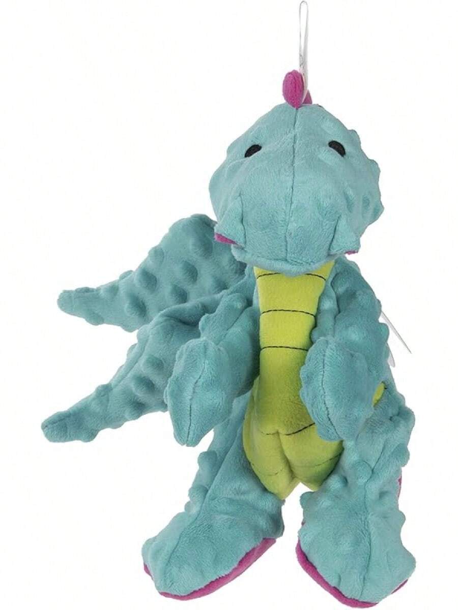 Bubble Plush Skinny Dragons Squeaky Plush Dog Toy, Chew Guard Technology - Green, Large - Turquoise - 查看 1