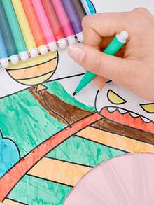 12 支或 6 支迷你涂鸦水彩画笔，可水洗艺术绘画画笔，适合学龄前儿童，儿童彩色 DIY 画笔，学校用品，返校