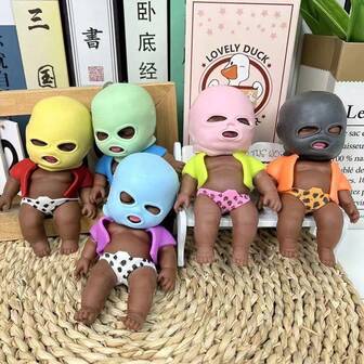 2025 New Stress Relief Toy, Bandit Mask Squeeze Doll Squeeze Toy, Creative Bandit Doll Squeeze Toy, Prank Friends Squeeze Toy - Holiday Gift, Birthday Gift, Exquisite Gift
