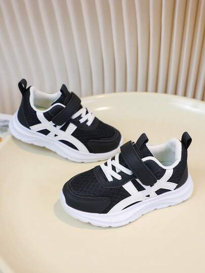 1 Pair Kids Spring/Autumn Fashion Comfortable Minimalist Mesh Breathable EVA High Elastic Shock-Absorbing Outdoor Casual Running Sports Shoes