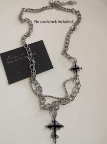 1 buc Punk Rock negru inima cruce pandantiv lanț colier pentru bărbați și femei cool hip hop stradă vintage anii '90 Y2K grunge goth accesorii