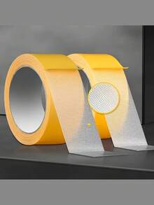 Super Strong Double-Sided Grid Double-Sided Tape, Cloth-Based Seamless Grid Carpet Tape, Strong Frame Fixing - No Trace, High Viscosity, Suitable For Fabric, Carpet, Plastic, Wood, Glass, Metal Walls And Handmade Products, Can Be Used For Home, Party, Festival And Event, Wedding Scene Decoration - Transparent Grid Design, Waterproof And No Trace