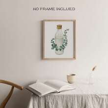 Boho Kitchen Wall Decor Sage Green Plants Botanical Prints Eucalyptus Leaves Wall Art Minimalist Dining Room Artwork, Set Of 4 Pictures, 8''x10'', UNFRAMED,6911313 - 薄荷綠 - 查看 2