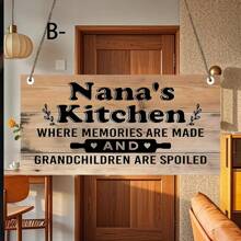 1 Pieza, Tablón de madera con Reglas de Cocina, Citas inspiradoras divertidas en lienzo para colgar en la pared, Decoración de habitación, Decoración de escena, Decoración de cocina, Decoración de pared inspiradora para el hogar, la cocina, la sala de estar u oficina - El regalo perfecto para ella o él