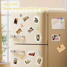 6pcs/Pack Acrylic Magnetic Photo Frames, Suitable For Refrigerator, Clear Photo Frame, Fits Mini Instant Photos, 2.36 X 3.54 Inch Wallet-Sized Refrigerator Magnetic Frames - Multicolor - View 6