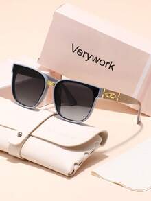 Verywork 1 件经典几何渐变镜片，时尚优雅精致品牌设计，女士时尚眼镜配有收纳和擦拭布，适合户外休闲活动、驾驶、钓鱼、音乐节、热带海滩度假、时尚配饰，是送礼的理想选择 - 彩色 - 查看 23