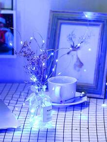 1pc 3/4/10m Battery Powered Home Decor Copper Wire LED Fairy Lights – Warm/White/Multicolour/Blue String Lights For Bedroom Decor, Curtain Decor, Wedding Decor, Party Decor (Flameless Indoor, Reusable Holiday Lighting) - 3 AA Copper Wire Lights - View 11