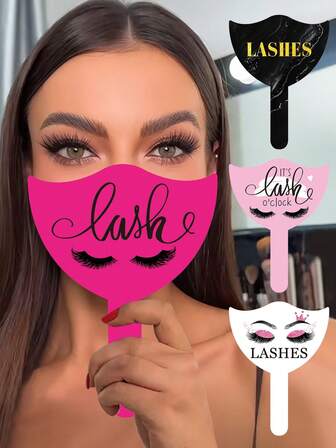 2pcs Eyelash Technician Photo Prop Lash Extension Display Plastic Cards Lash PVC Handheld Lash Beauty Cards For Social Media Lash Tech Supplies Eyelash Tool, Gifts For Lash Techs