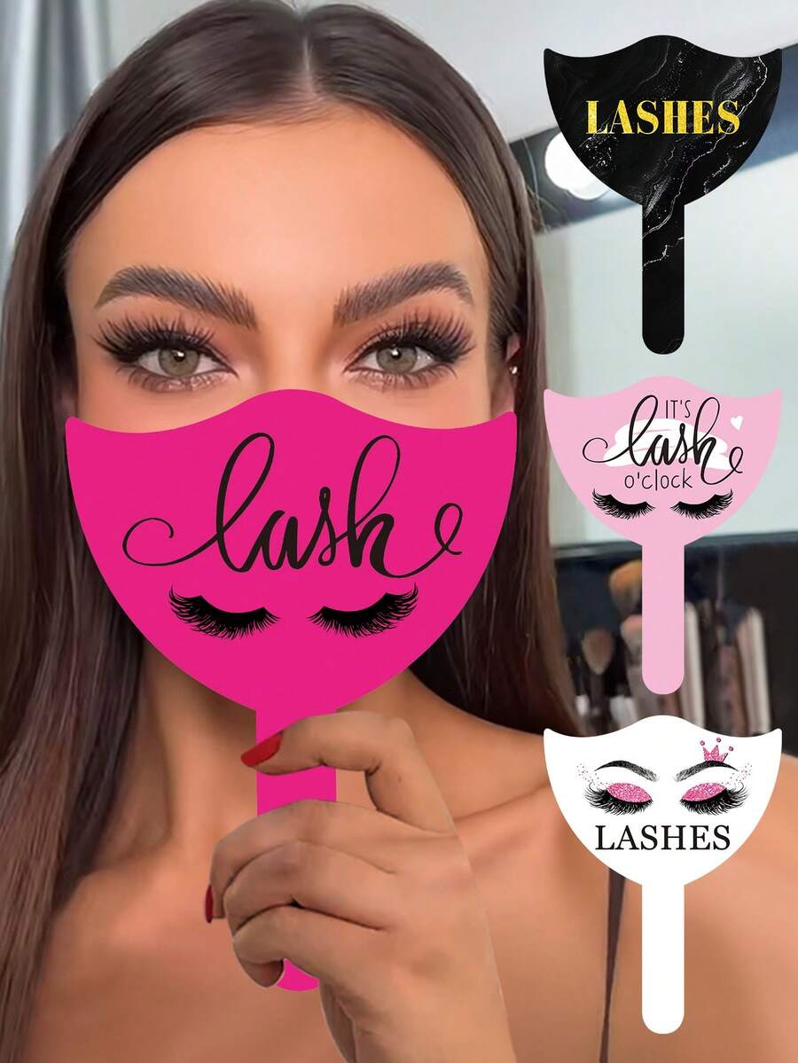 2 件装睫毛技师照片道具睫毛延长展示塑料卡睫毛 PVC 手持睫毛美容卡适用于社交媒体睫毛技术用品睫毛工具，睫毛技术人员的礼物