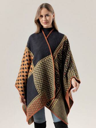 手工印花披肩围巾 - 两季羊绒披肩、节日装、办公室罩衫、瑜伽冥想披肩（OEKO-TEX 认证）