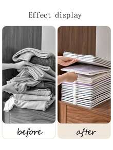 10/1 tấm ván gấp để đồ áo sơ mi, hộp đựng đồ phân chia ngăn áo sơ mi, hộp đựng đồ trong tủ quần áo, khay đựng quần áo có thể tháo rời và xếp chồng lên nhau, tấm ván gấp để quần áo, hộp đựng đồ trong tủ quần áo bằng nhựa chống nhăn, giá để đồ áo phông, thích hợp để sắp xếp tủ quần áo, lưu trữ tủ quần áo, hộp đựng đồ áo sơ mi - Nhiều màu - Xem 10