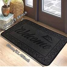1pc Black "Welcome" Slogan Pattern Doormat - Machine Washable, Durable Polyester Material Suitable For All Seasons, Ideal For Entryway, Kitchen, Bedroom - Perfect Housewarming Gift And Everyday Home Decor, Welcome Mat For Front Door, Bathroom, Kitchen - Multicolor - View 15