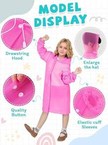 Kinderregenjas voor jongens en meisjes, 5 kleuren kinderregenjassen, poncho, waterdichte jas, regenjassen voor kinderen, pretpark, wandelen, kamperen, reizen, schoolactiviteiten, regenjassen