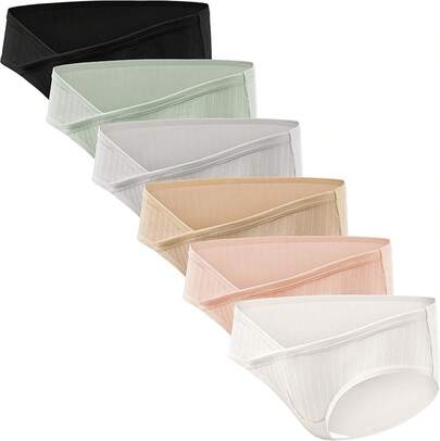 HBselect - Ropa interior de maternidad de algodón, paquete de 6 unidades de ropa interior para embarazo, posparto, ropa interior de maternidad bajo los golpes