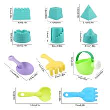 Children's Beach Toys Sand Mold Set, Sandbox Toys For Toddlers & Kids, Travel Sand Toys, Sand Castle Toys, Suitable For 3-10 Years Old Kids, Christmas, Halloween, Snowplay (Random Color)