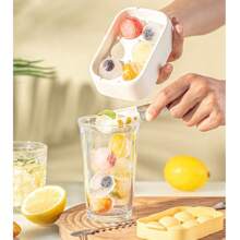 Refrigerator Six-Ball Ice Cube, Cold Drink Easy Demolding, Silicone Pressing, DIY Ice-Making Mold, Ice Cube Block Mold, Silicone Ice Cube, Household Round Ice Cube Mold, Ice Box, Ice Cube Mold, Household Refrigerator Ice Box With Lid