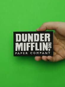 1PC NBC The Office Dunder Mifflin Paper Company Box Logo Embroidered Iron On Patch - Multicolor - View 3