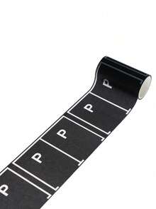 3m/5m Cartoon P Parking Lot & Road Track Tape, DIY Traffic Railway Highway, Car/Train Bend Use Self-Adhesive Vinyl Sticker Decal,For School Supplies,Back To School - Black and White - View 5