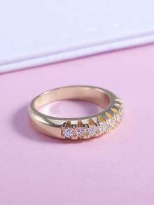 1 件迷人方晶锆石戒指，适合女士婚礼订婚情人节派对礼物