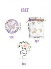 Set de regalo de espejos con diseño de mariposa, incluye 10 espejos con estampado de mariposa, 10 bolsas de organza, 10 tarjetas de agradecimiento con diseño floral. Ideal como recuerdo para bodas, despedidas de soltera, fiestas de cumpleaños y fiestas con temática de mariposas. Disponible en 3/15/30 piezas
