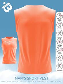 Men Youth Soft Fabric Breathable Quick Drying Pullover Scoop Neck Sleeveless Classic Fit Graphics Printing Outdoor Sport Casual Simple Basic Model Expose Muscles Run Mountaineering Cycling Go Fishing Take A Walk Leisure Vacation Outdoor Sport Spring, Summer, And Autumn Holiday Thanksgiving