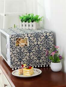 1件装黑色玫瑰印花微波炉/烤面包机罩，婚礼，Y2K，派对 - 彩色 - 查看 2