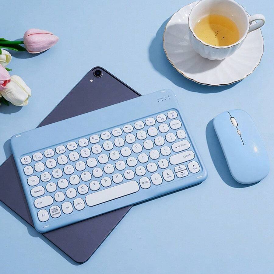 Rechargeable Bluetooth Keyboard And Mouse Set For Tablet Phone Laptop 10 Inch Thin Wireless Keyboard Compatible With IPad Mipad