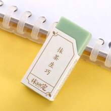 2Pcs Eraser Traceless Matcha Green Erasers Standard Pencil Creative Pencil Erasers Crumbless Wiping Tools Correction Supplies 4B Art Eraser