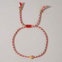 1PC Bohemian Casual Style Multicolor Cord Copper Cross Bracelet | Handmade Stackable Couple/Best Friend Bracelet, Perfect For Gifting | Birthday Presents For Lovers & Friends, Year-Round Wear