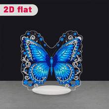 5D DIY 钻石艺术绘画套装，办公桌装饰蝴蝶设计，圆形钻石艺术，亚克力动物主题工艺品，节日礼物装饰，圣诞礼物