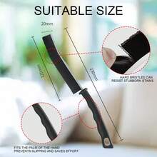 5-Piece Stiff Bristle Cleaning Brush Set - Multi-Purpose Crevice Brush For Bathrooms, Window Tracks, Blinds, Baseboards And Fans - Crevice Cleaner For Sliding Doors, Small Spaces - 黑色 - 查看 3