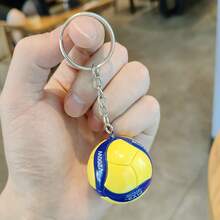 1pc Casual Street Style PVC Volleyball Keychain, Business Volleyball Gift, Beach Ball Sports Gift For Men And Women Car Accessories Cute Goth Y2k
