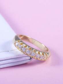 1 件迷人方晶锆石戒指，适合女士婚礼订婚情人节派对礼物