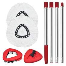 Spin Mop Handle Replacement For Ocedar, Mop Heads Replacements Compatible With O-Cedar Easywring 1-Tank System, Lude 4-Section