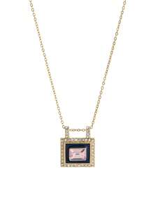 1 Stück Mode Topseller buntes herzförmiges quadratisches mit Diamanten besetztes und einzigartiges Design Halskette, mit 18 Karat Gold plattiert, zeigt Charme und Persönlichkeit, geeignet für tägliche Bekleidung von Frauen, Beach-Urlaubs-Partys, Musikfestivals