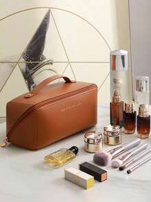 1pc Women's Fashion Large Capacity Cosmetic Bag, Portable Travel Handbag Organizer - Multicolor - View 6