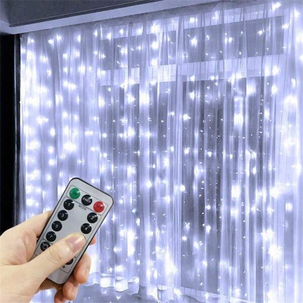 USB Remote Control 8-Mode Fairy Curtain Lights, LED Hanging Room Lighting, Suitable For Christmas, Halloween, Valentine's Day, Weddings, Holiday Party Decorative Lighting