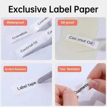 Niimbot Mini Portable White Waterproof Oil-Resistant Thermal Label Stickers, Suitable For Home/Commercial D110/D11 Printers - White - View 4