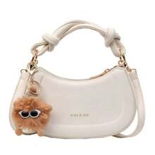 Women Shoulder Bags - 白色帶棕色精靈掛件 - 查看 4